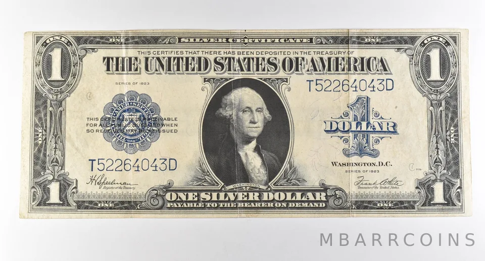 1923 $1 Silver Certificate Large Note Blue Seal *2938