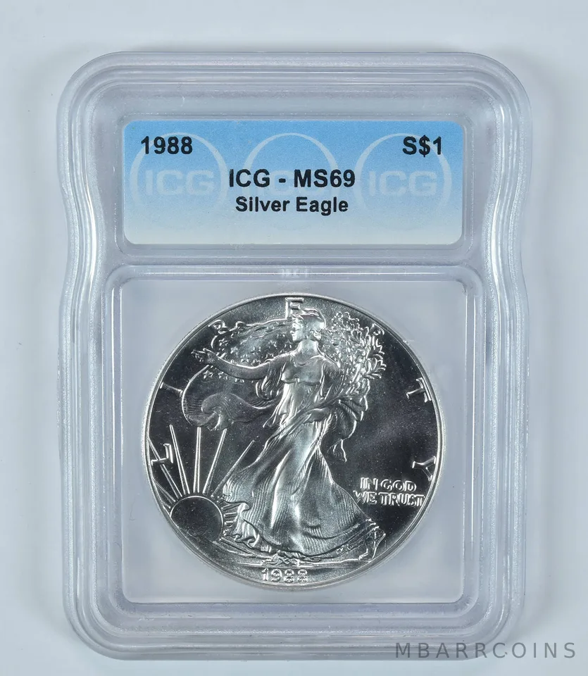 1988 American Silver Eagle MS69 ICG