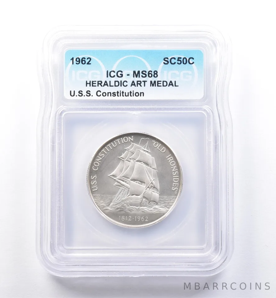 1962 So Called Half Dollar USS Constitution MS68 ICG