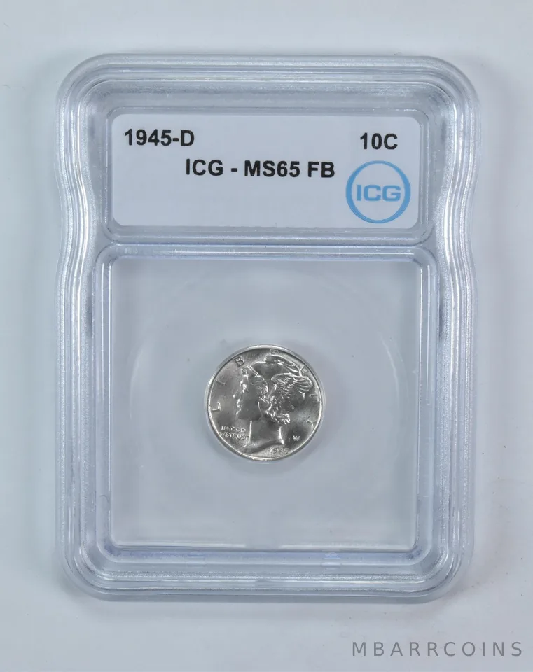 1945-D Mercury Dime MS65 FB ICG