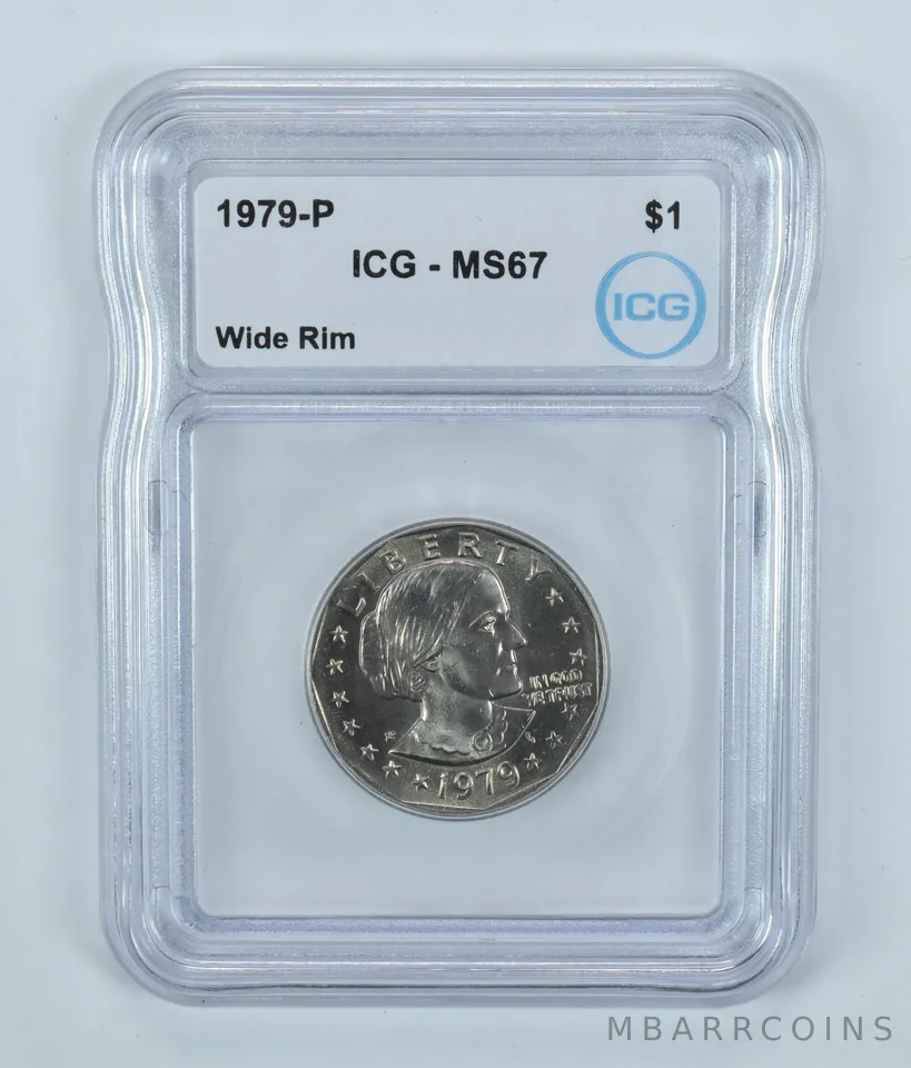 1979-P Susan B Anthony $1 Wide Rim MS67 ICG
