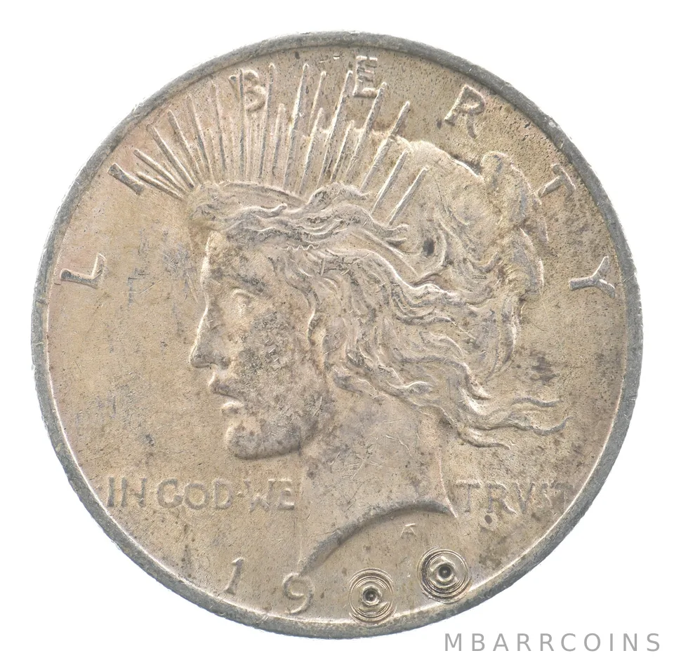 19xx Peace Silver Dollar Nipple Counter Stamped *9815