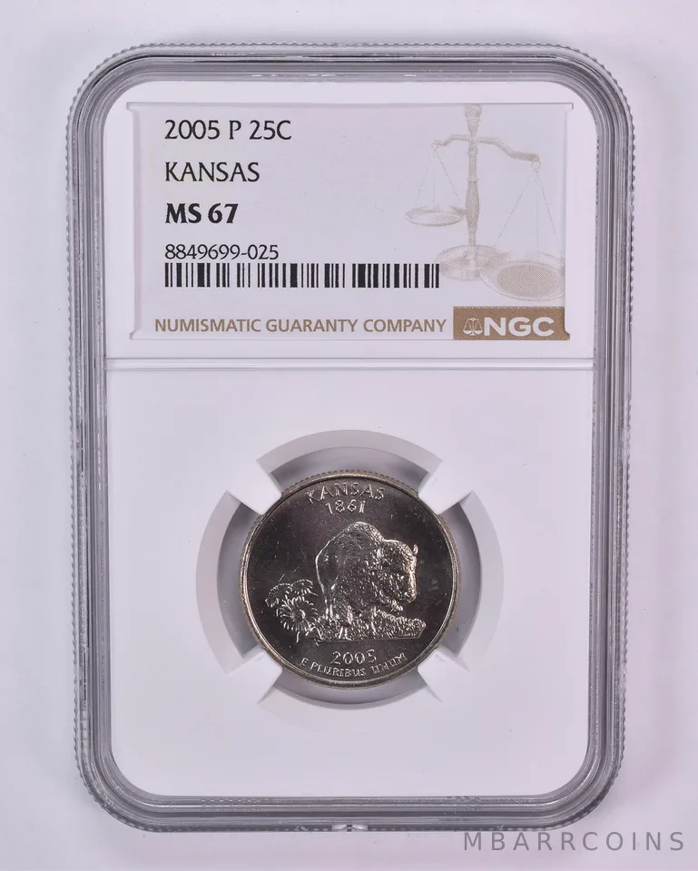 2005-P Washington State Quarter Kansas MS67 NGC Brown Label