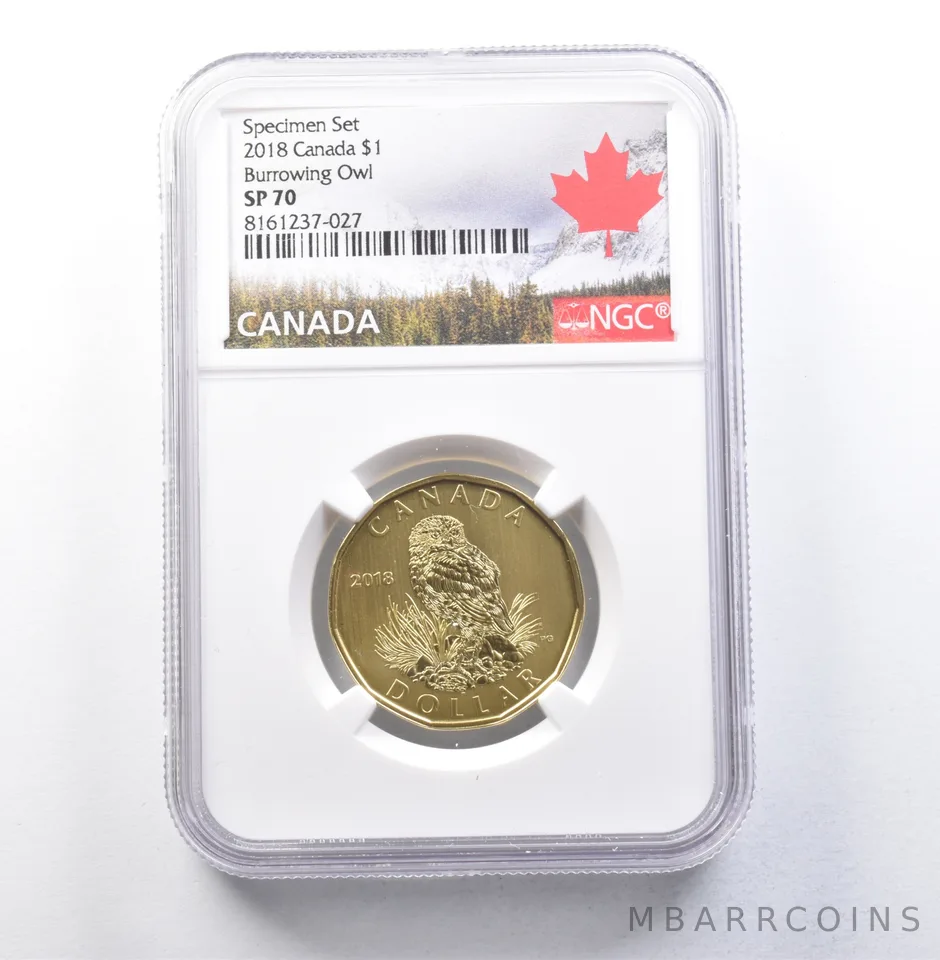 2018 Canada 1 Dollar Specimen Set Burrowing Owl SP70 NGC *5939