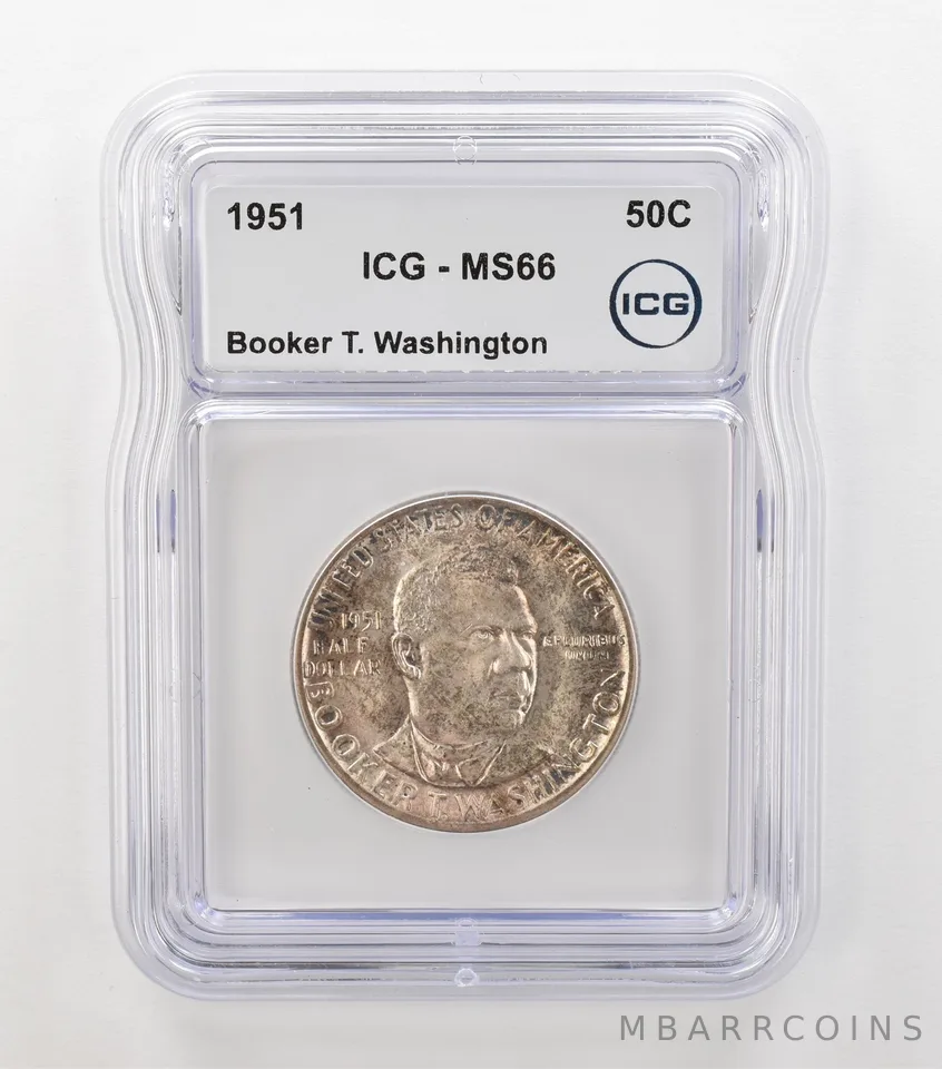 1951 Booker T Washington Commemorative Half Dollar MS66 ICG Beautiful Tone *6881