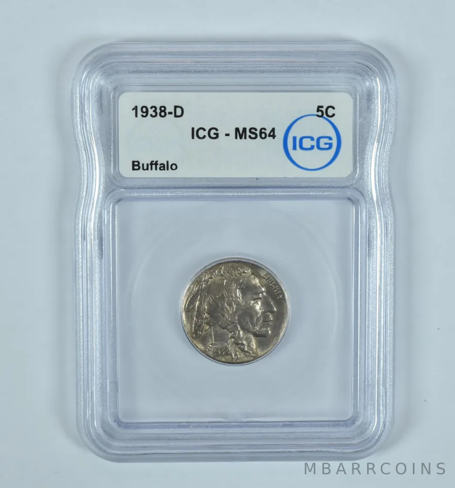 1938-D Indian Head Buffalo Nickel MS64 ICG