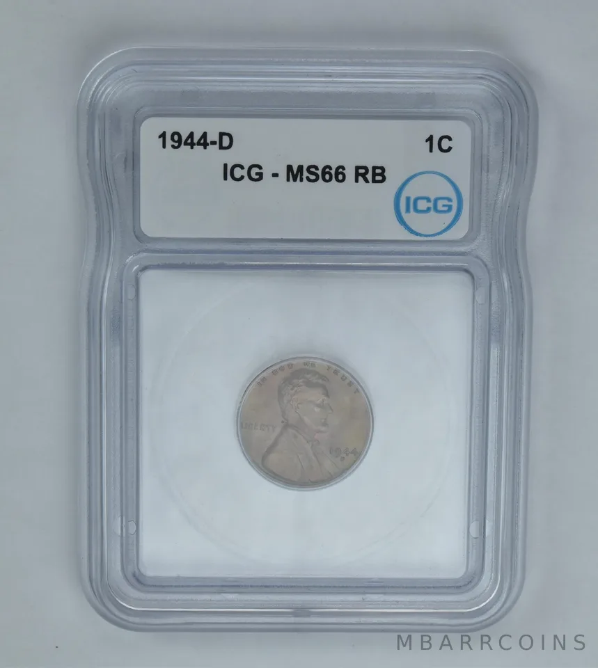 1944-D Lincoln Wheat Cent MS66 RB ICG Beautiful Tone a0997