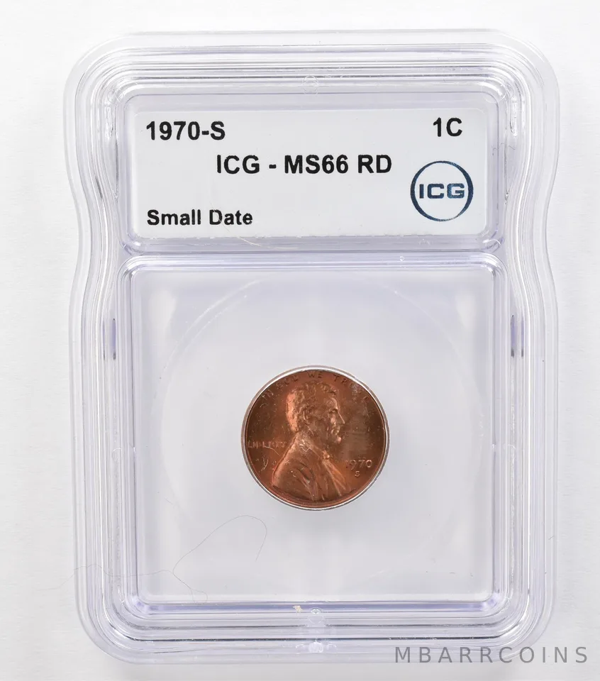 1970-S Lincoln Memorial Cent Small Date MS66 RD ICG Beautiful Tone *0712