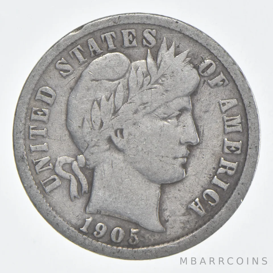 1905 (P) Barber Dime 90% Silver FINE Condition