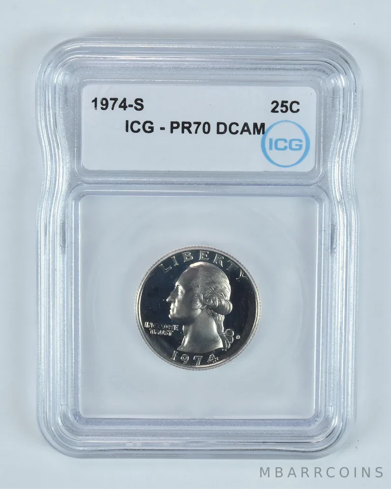 1974-S Washington Quarter PR70 DCAM ICG