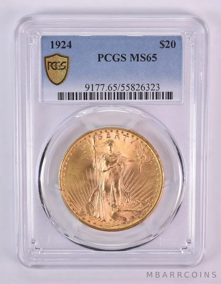 1924 $20 Saint Gaudens Gold Double Eagle MS65 PCGS *1021