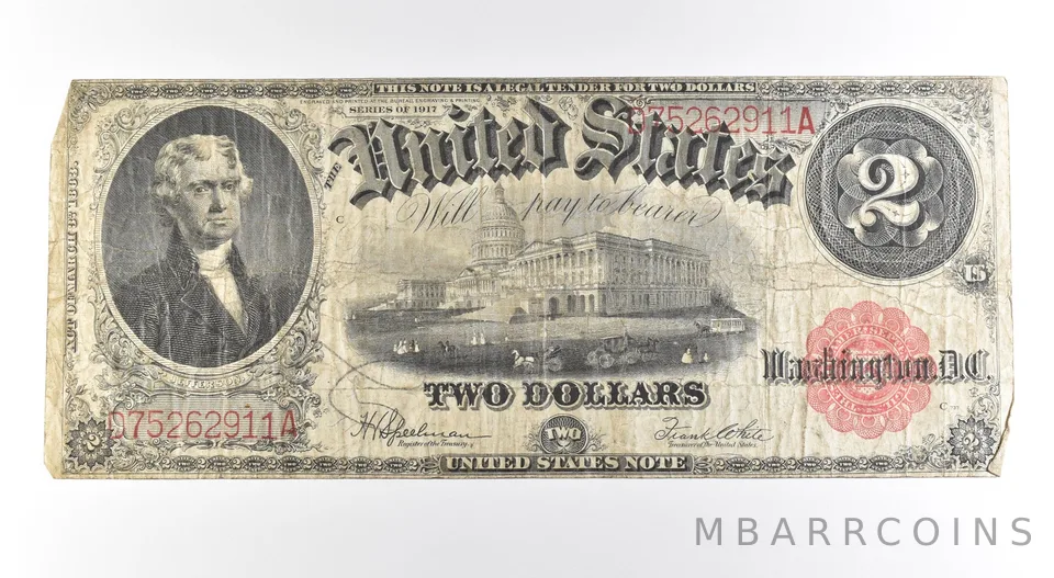 1917 $2 Legal Tender Large Note Red Seal *2637