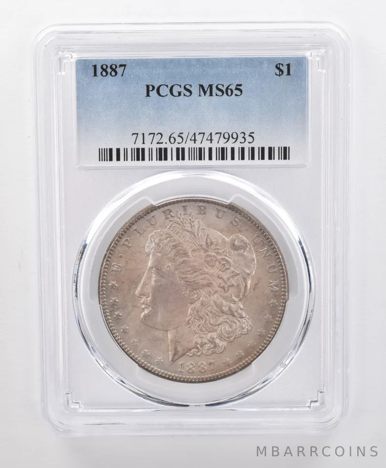 MS65 1887 Morgan Silver Dollar PCGS Beautifully Toned *1727