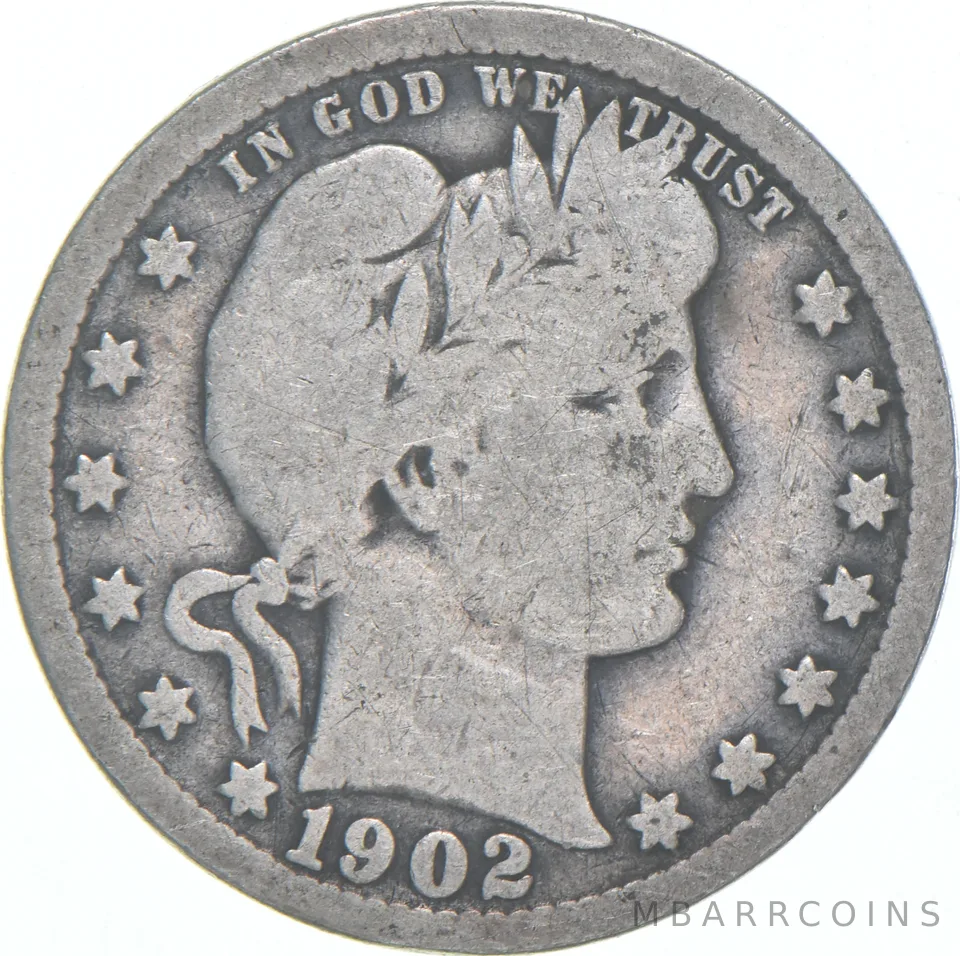 1902 Barber Quarter Average Circ