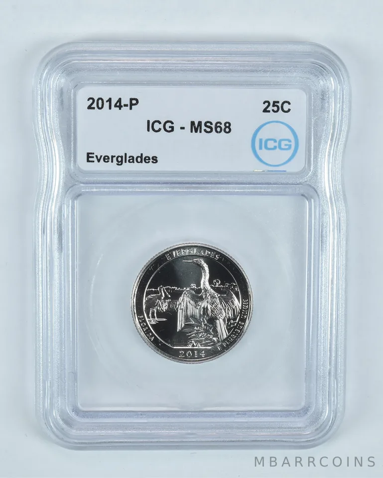 2014-P Washington Quarter ATB Everglades MS68 ICG
