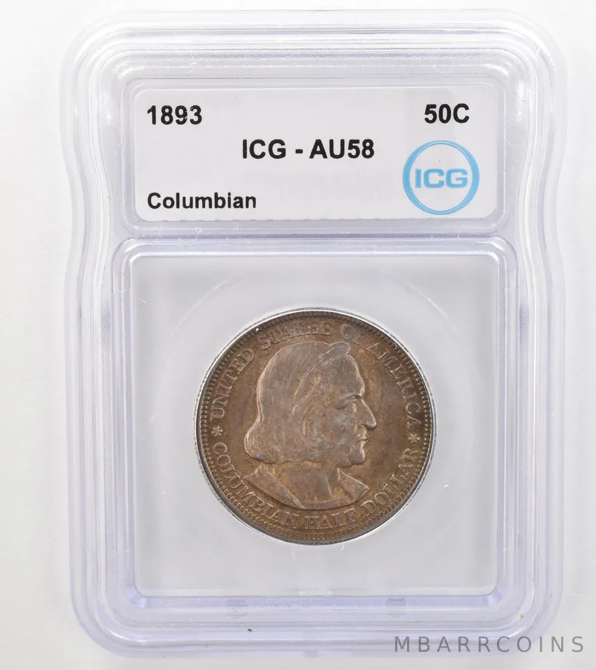 1893 Columbian Exposition Commemorative Half Dollar AU58 ICG Nice Tone *9109