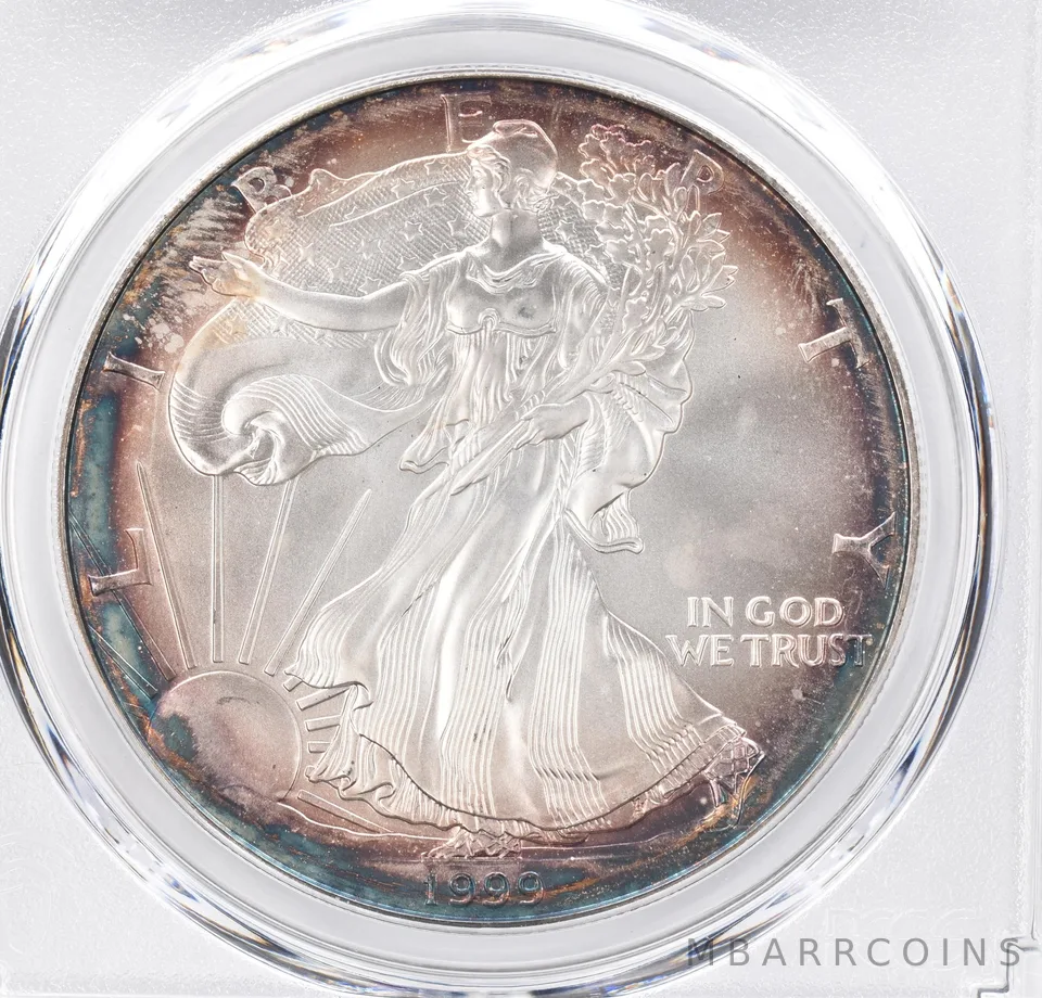 1999 American Silver Eagle MS68 PCGS Beautiful Tone *1219
