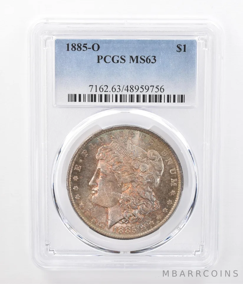 1885-O Morgan Silver Dollar MS63 PCGS Beautifully Toned a7456