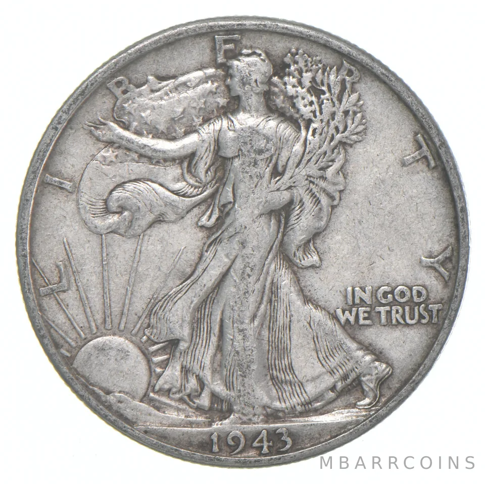1943-D XF Walking Liberty Half Dollar 90% Silver
