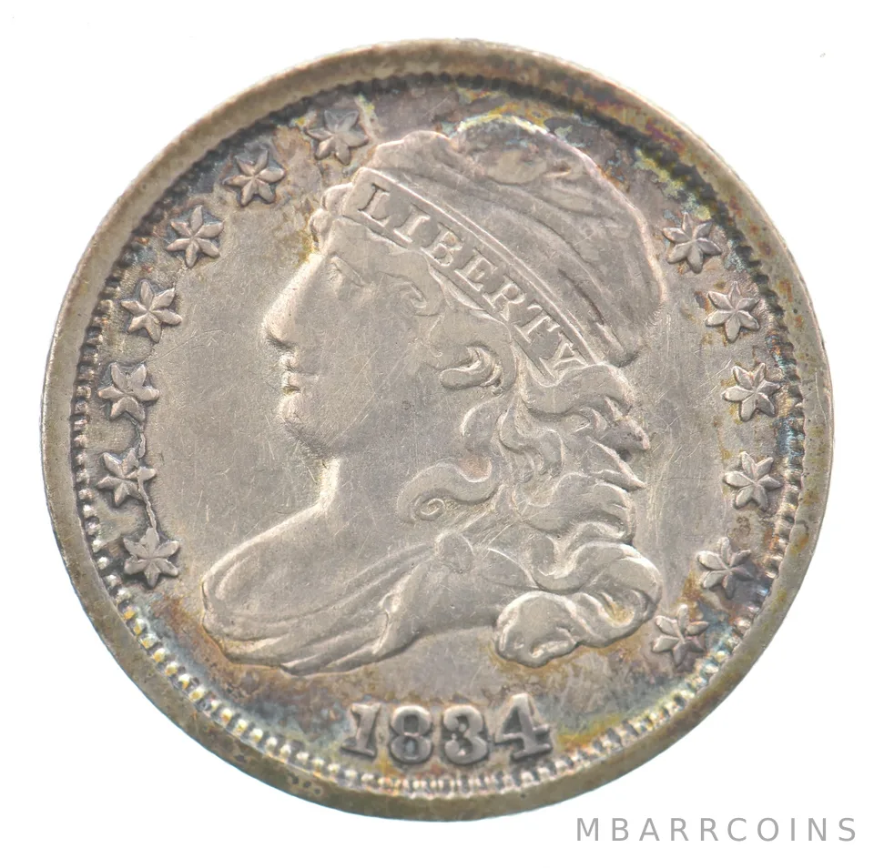 1834 Capped Bust Dime Beautiful Tone a7555