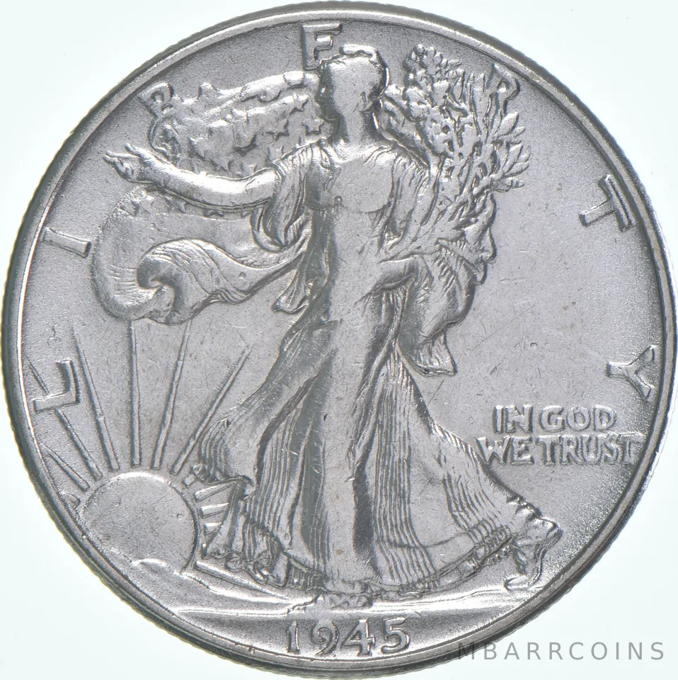 XF/AU 1945 Walking Liberty Half Dollar Polished 90% Silver