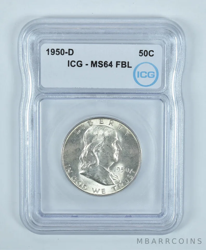1950-D Franklin Half Dollar MS64 FBL ICG