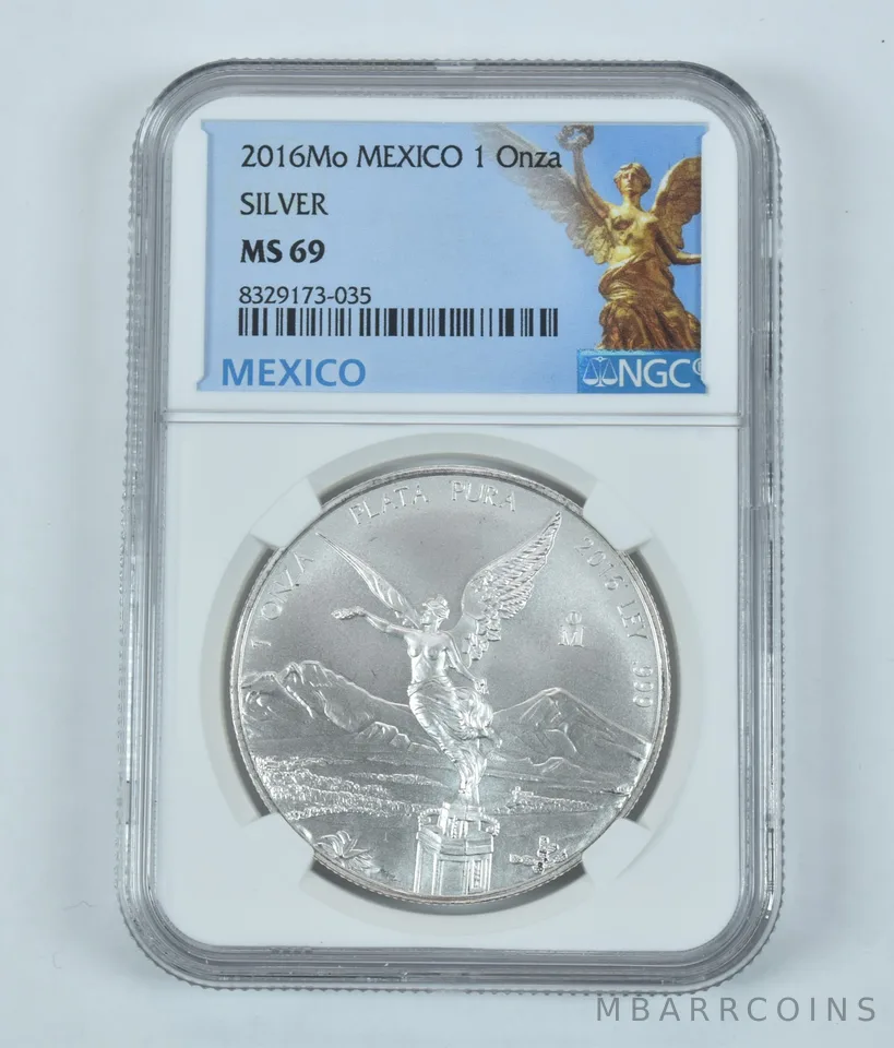 2016 Mo Mexico 1 Onza Silver Libertad MS69 NGC Mexico Label