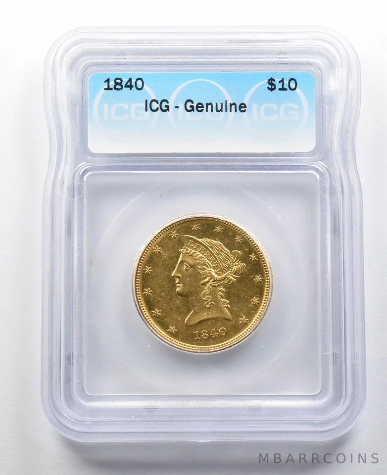 1840 $10 Liberty Head Gold Eagle ICG *2089