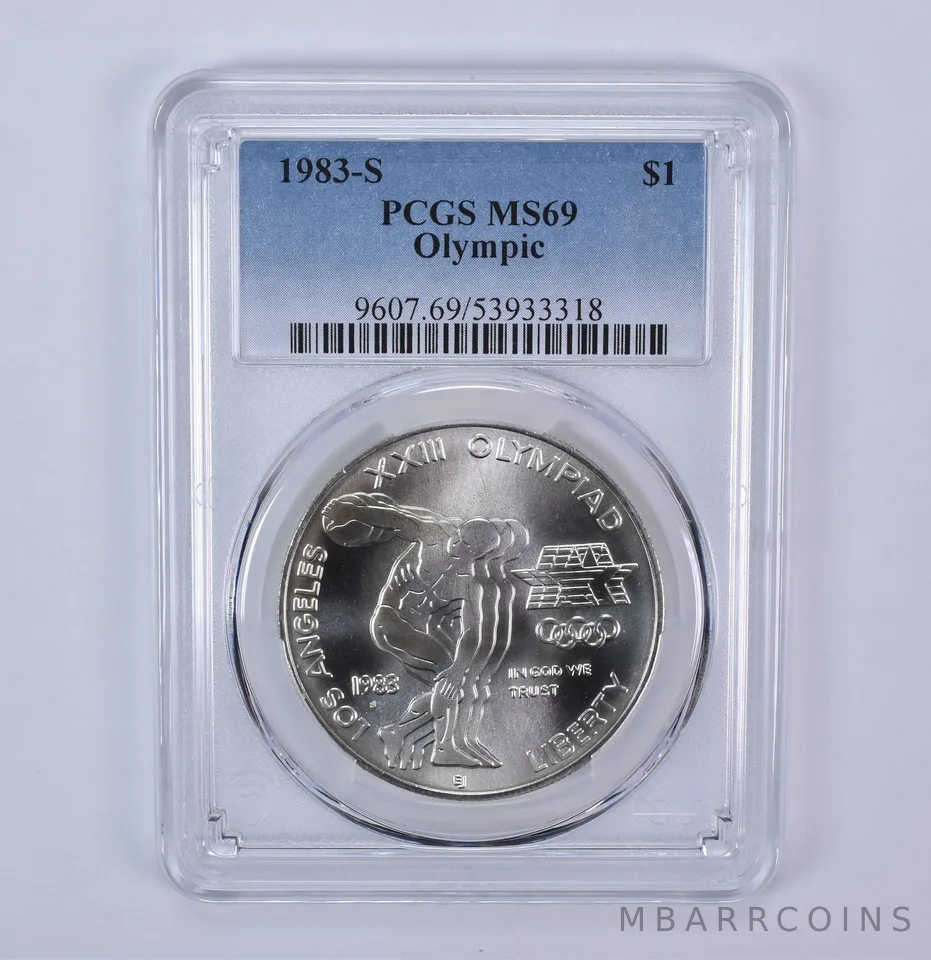 1983-S Olympic Discus Commemorative Silver Dollar MS69 PCGS