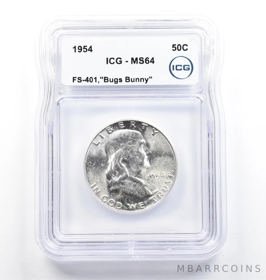 1954 Franklin Half Dollar Bugs Bunny FS-401 MS64 ICG *9843
