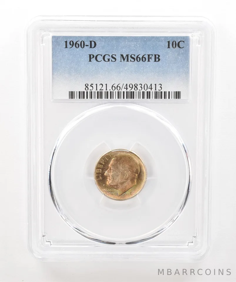1960-D Roosevelt Dime MS66 FB PCGS Beautiful Tone a5228