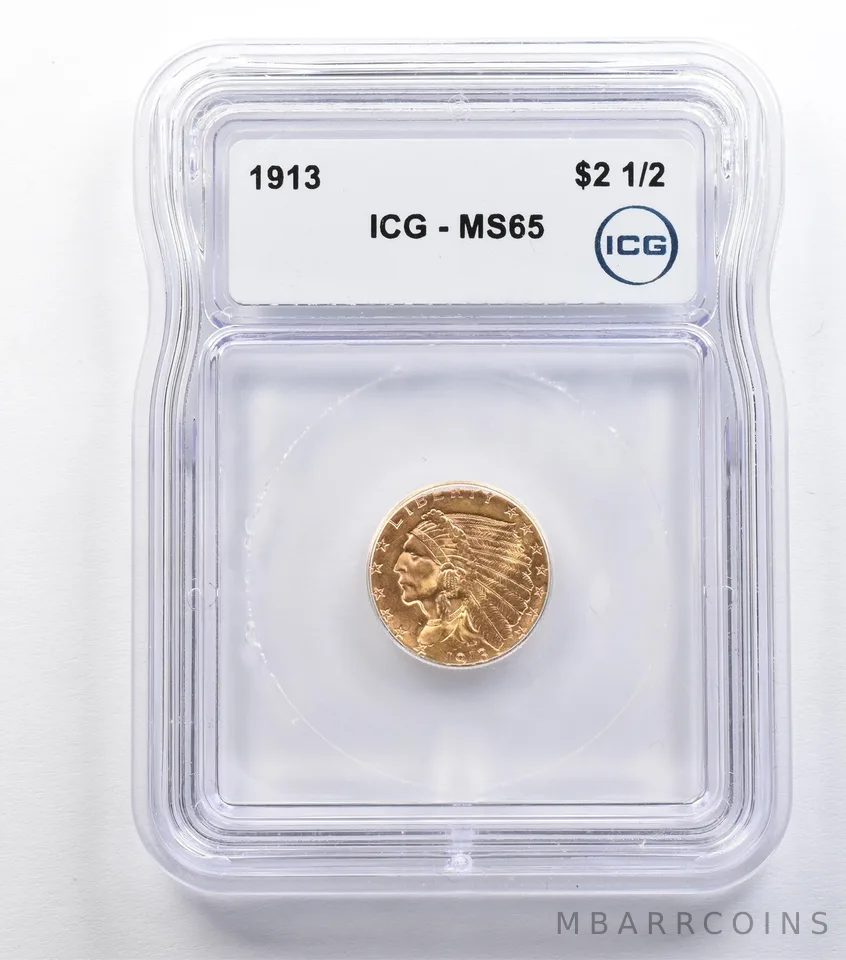 1913 $2.50 Indian Head Gold Quarter Eagle MS65 ICG *9301