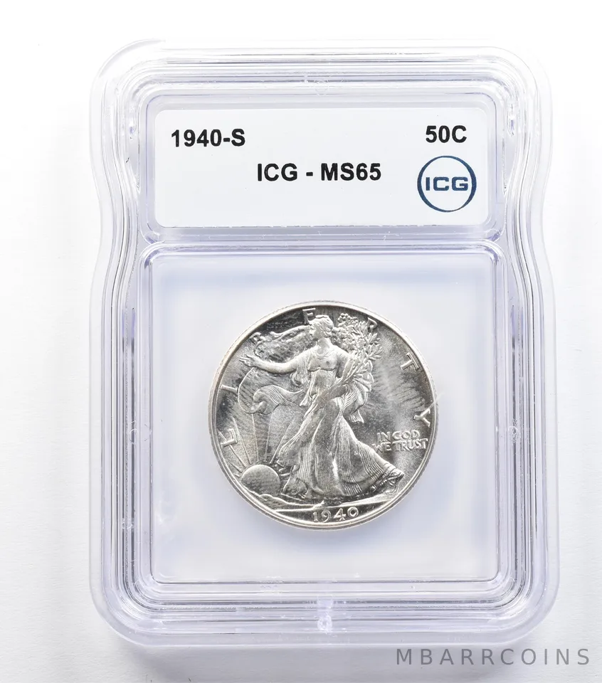 1940-S Walking Liberty Half Dollar MS65 ICG *9339
