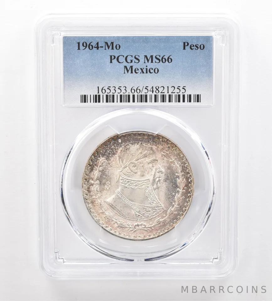 1964 Mo Mexico Peso MS66 PCGS Beautiful Tone *7454