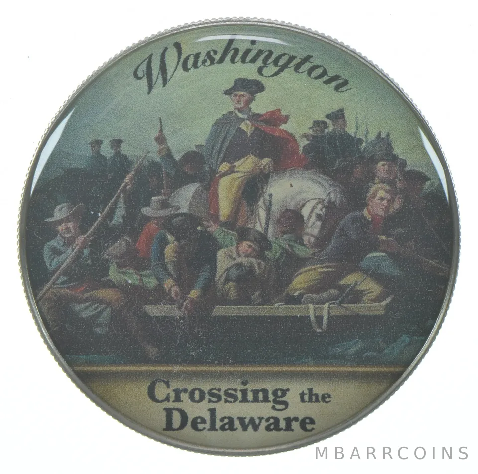 2000-2025 American Silver Eagle Colorized Washington Crossing The Delaware