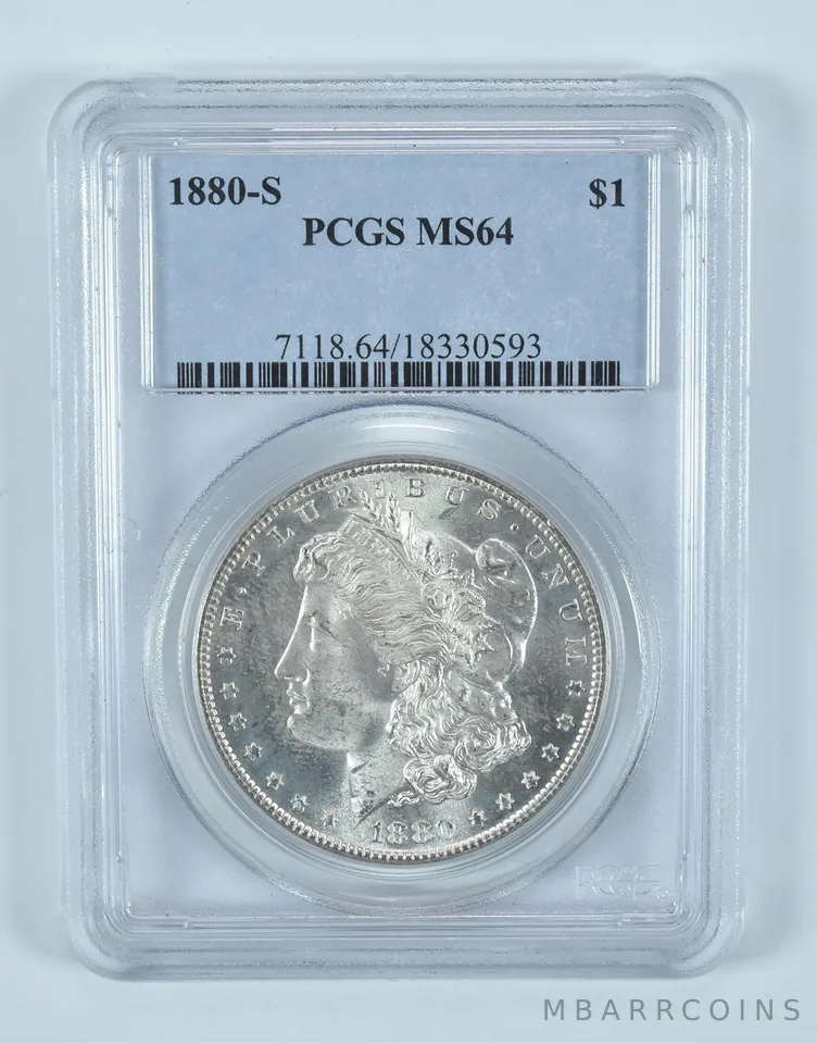 1880-S Morgan Silver Dollar MS64 PCGS Blue Label