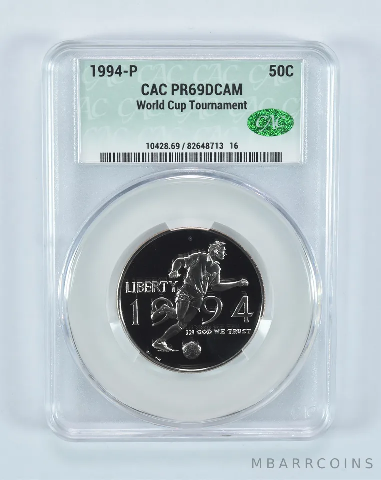 1994-P World Cup Soccer Commemorative Half Dollar PR69 DCAM CAC CACg