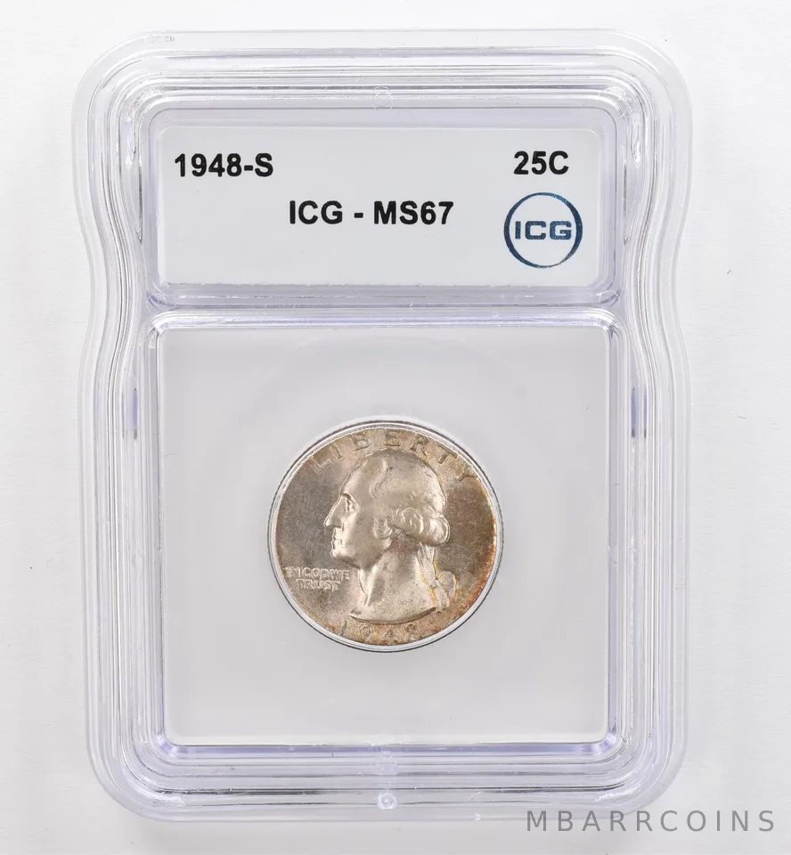 1948-S Washington Quarter MS67 ICG Beautiful Tone *9473