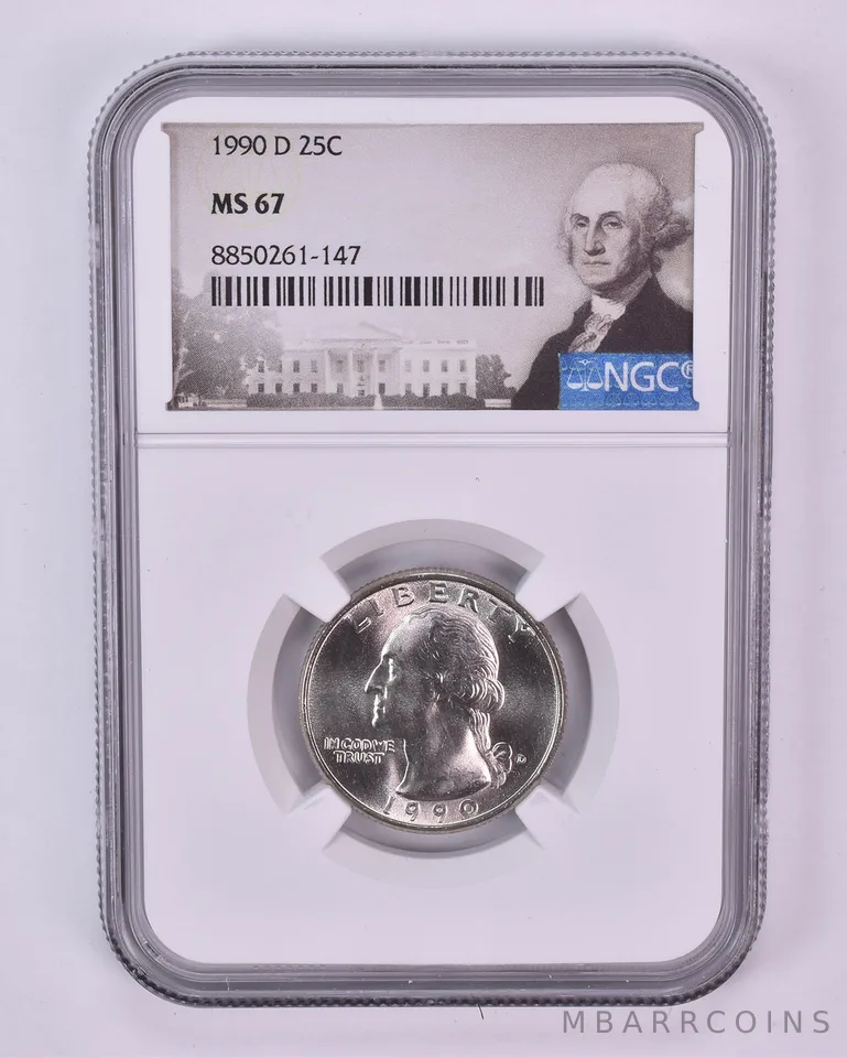 1990-D Washington Quarter MS67 NGC Special Label