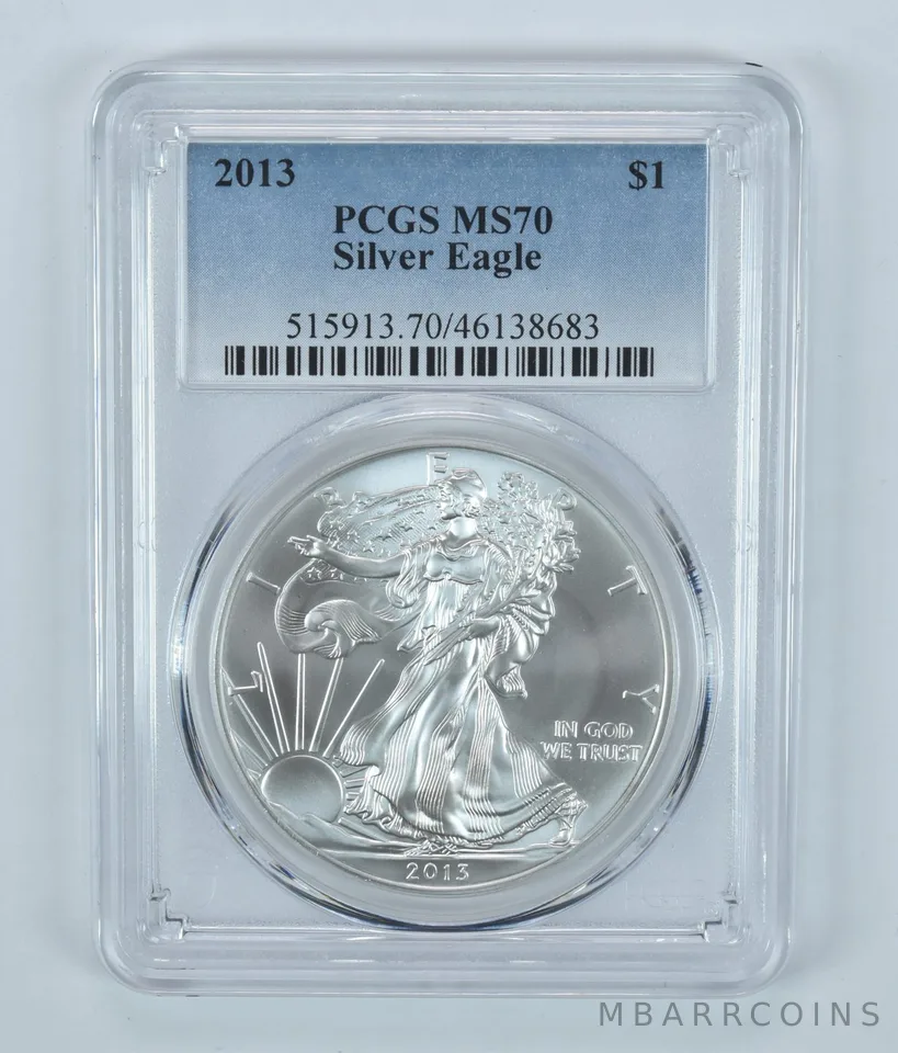 2013 American Silver Eagle MS70 PCGS Blue Label