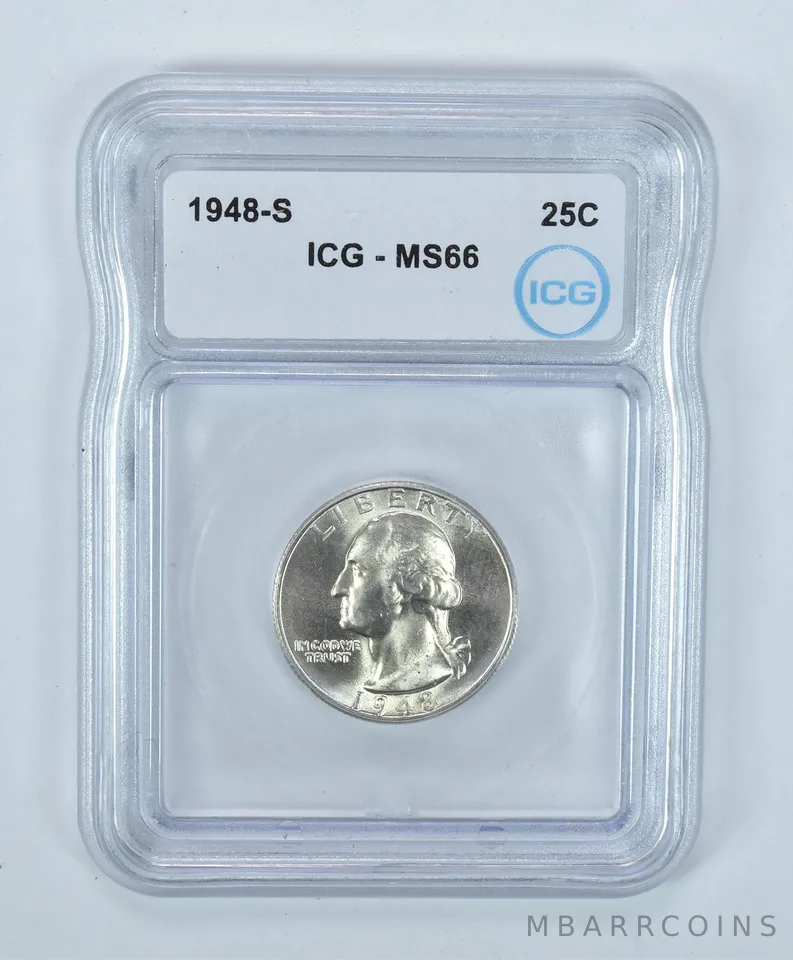 1948-S Washington Quarter MS66 ICG