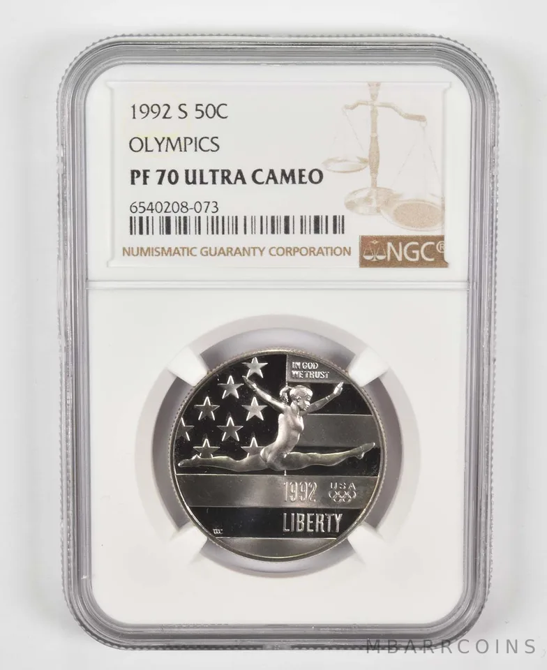 1992-S Commemorative Half Dollar Olympic Gymnastics PF70 NGC Brown Label