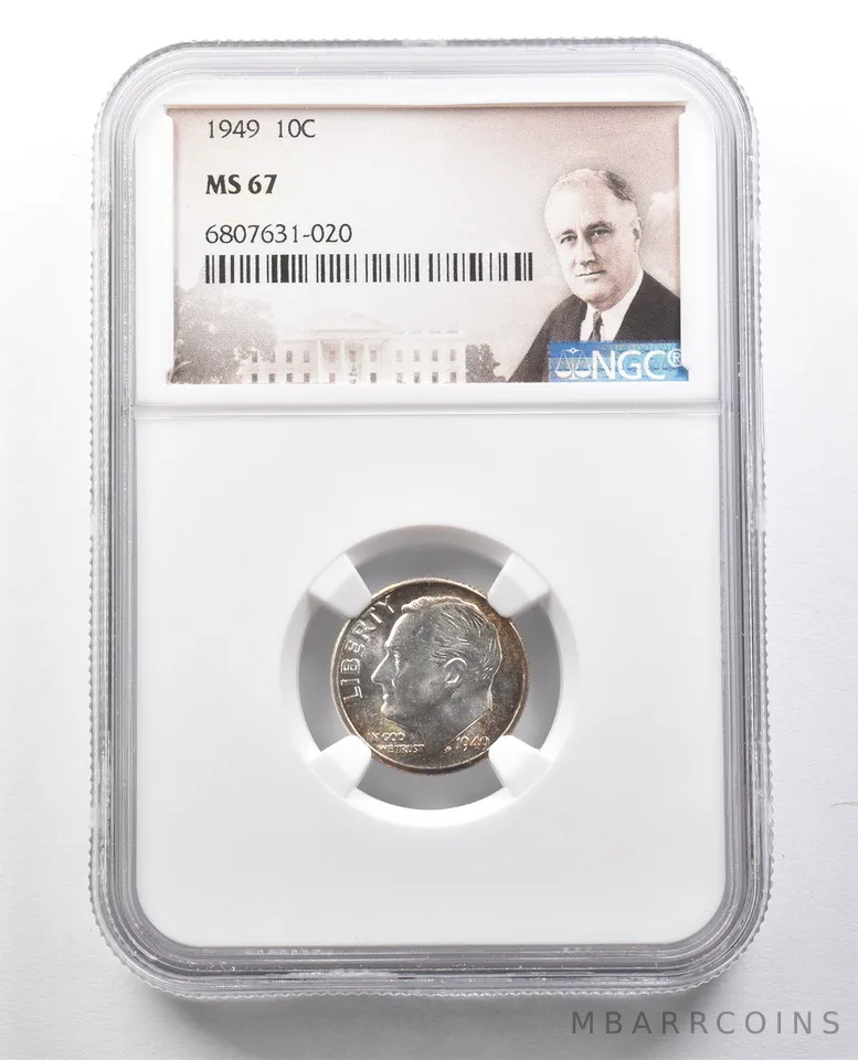1949 Roosevelt Dime MS67 NGC *1273