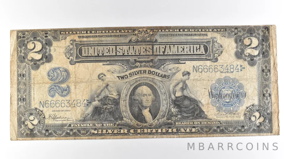 1899 $2 Silver Certificate Large Note Blue Seal *3068