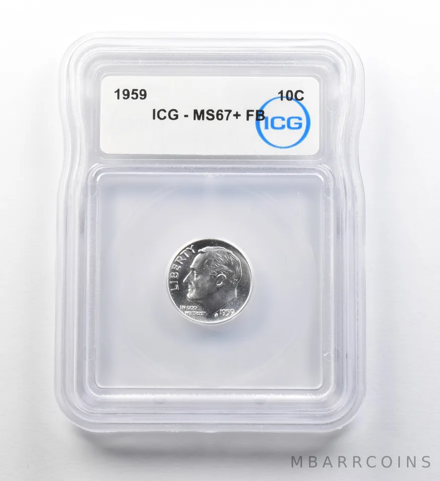 1959 Roosevelt Dime MS67+ FB ICG *8220