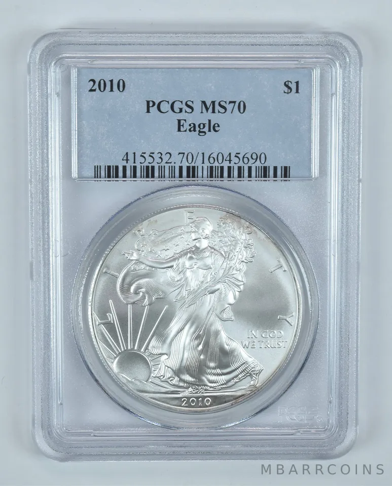 2010 American Silver Eagle MS70 PCGS Blue Label