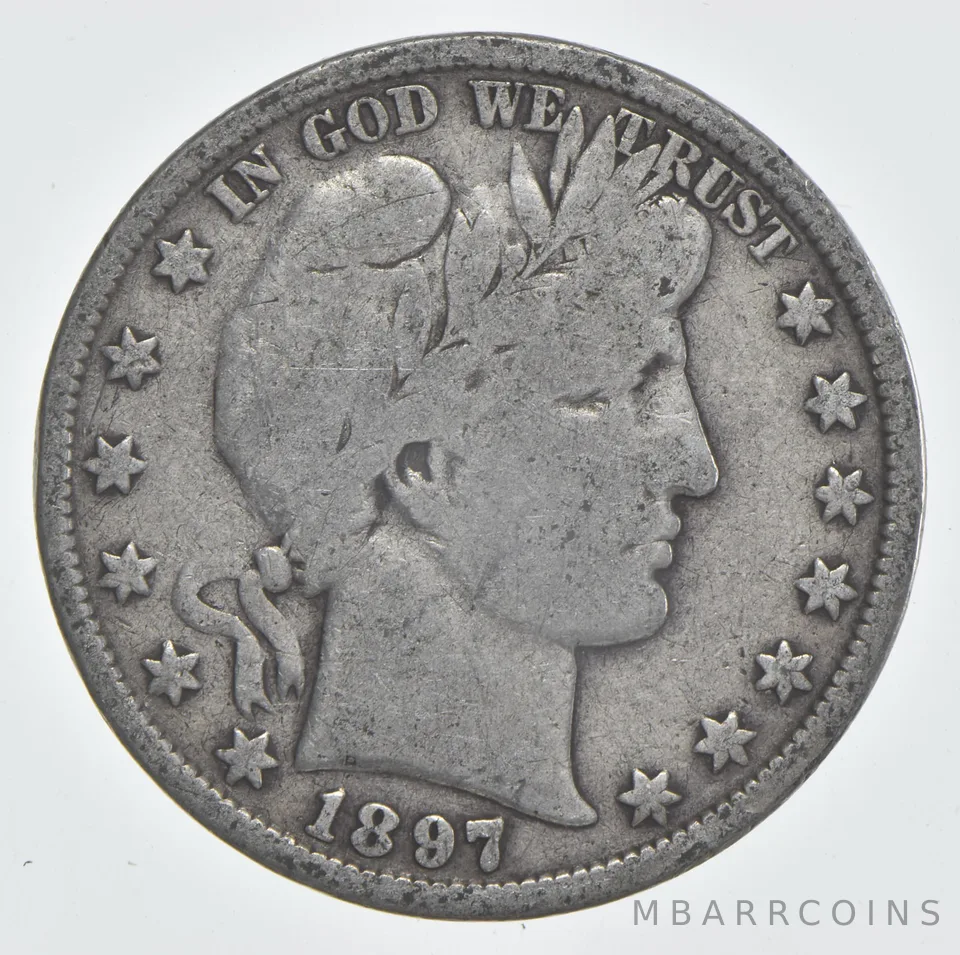 1897 (P) Barber Half Dollar 90% Silver VG Condition