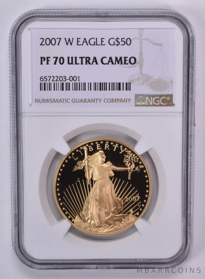 2007-W $50 American Gold Eagle 1 Oz Gold PF70 UCAM NGC