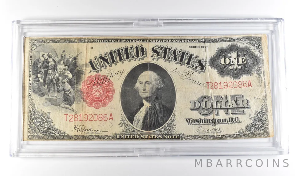 1917 $1 Legal Tender Large Note Red Seal *2884