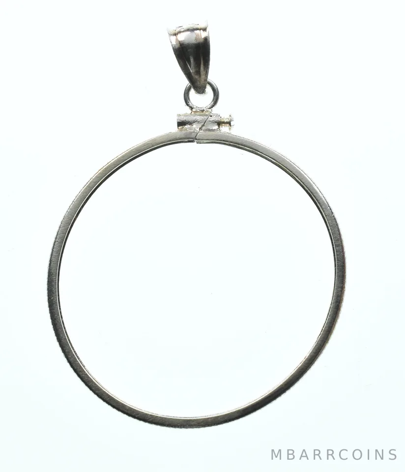 Sterling Silver 31 MM 1/2 Oz Love Token Coin Bezel Pendant Frame Edge *2191